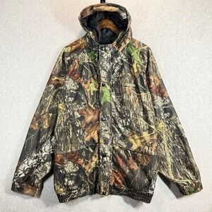 Field Staff Camo Jacket Men's 2XL Mossy Oak Break Up Hooded Full Zip Green